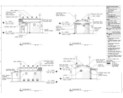 Free AutoCAD Drawing of Wooden Stove Room - ELEVATIONS