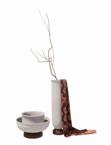Decoration stone vase with dry branch and blanket revit family