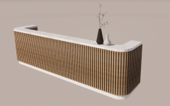 Stone reception table with wooden cover revit family