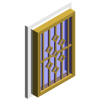 Casement window (inner casement and lower hanging window) revit family