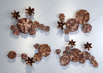 Wall decoration bronze flower 3ds max