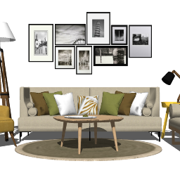 Living room design with modern style skp