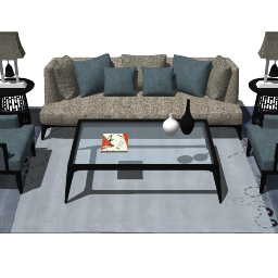 Living room design with brown sofa skp