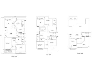 Download this residential house plan of dimension 44'x72' available in Autocad version 2017.
