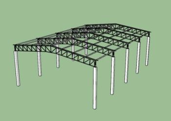 商业仓库钢结构 -  SKETCHUP-3D