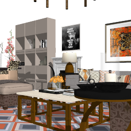 Living room and kitchen design skp