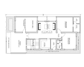 Download this residential house plan of dimension 35'x70' available in Autocad version 2017.