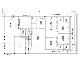 Scarica questo piano residenziale di dimensioni 54'x100 'disponibile nella versione 2017 di Autocad.