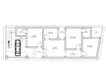Scarica questo piano residenziale di dimensioni 59'x26 'disponibile nella versione 2017 di Autocad.