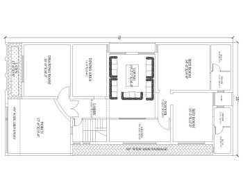 Загрузите этот план жилого дома размером 35'x70 ', доступный в версии Autocad 2017.
