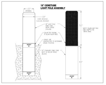 18 Inch Cemetube Light Pole Assembly .dwg