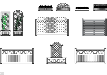 flower beds and fences dwg