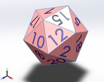 20 sided Dice solidworks Model