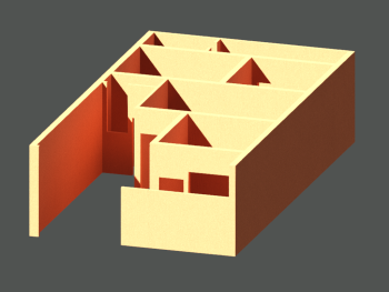 House Model Without Doors & Windows dwg Drawing