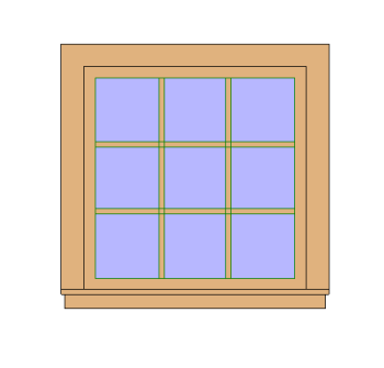 Casement Window with Mullions Size Revit Family
