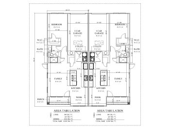 2 & 3 Bedroom Rental Duplex US Style House Design GF Plan .dwg_1