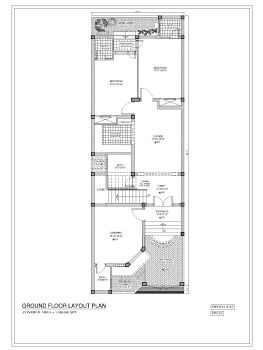 23 x 70 Two Bed House Design Ground Floor Plan  .dwg_1