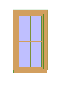 Casement Window 2x2 with Trim Revit Family