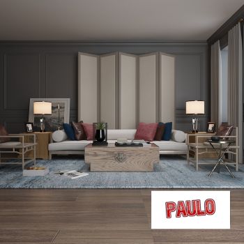 Design del soggiorno con divano bianco e tavolino 3ds max