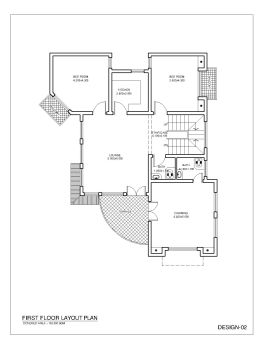 2BHK American Style House Design First Floor Plan .dwg_2