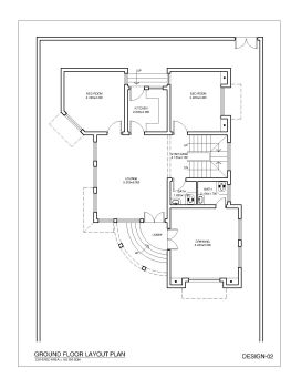 2BHK American Style House Design Ground Floor Plan .dwg_2