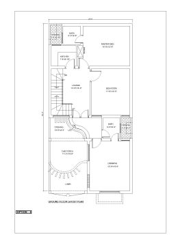 2BHK Asian Style House Design Ground Floor Plan .dwg_3