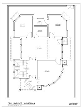 2BHK Villa House Design .dwg Ground Floor Plan_3