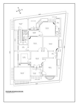 2 Bedroom House Attach Shops Design Ground Floor Plan  .dwg-2