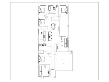 2D Floor Plan with 2 Car Garage .dwg_3