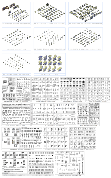 2D et 3D intérieur collections de design