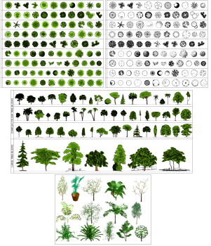 Pacchetto di raccolta di alberi 2D e 3D