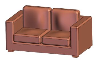2 Seater Sofa solidworks