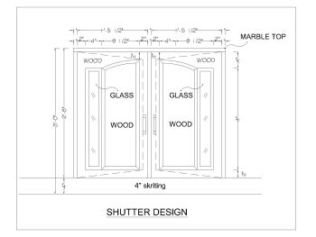 2 Story House Design with Garage & Lounge Shutter Design .dwg