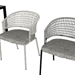 2 fauteuils en rotin blanc skp