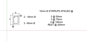 AutoCAD download 2,3-16mm Reinforcement Stirrups DWG Drawing