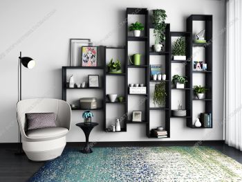 Wall mounted wooden shelf 3ds max
