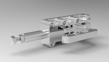 Solid-works 3D CAD Model of  orpedo Clamp Model with holding force 1200 kgf and stroke 55 N.