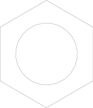 36.3mm Hexagon Head Bolt dwg Drawing