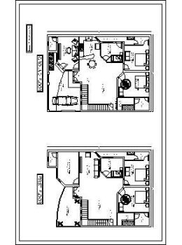 Téléchargez ce plan de maison d'habitation de dimension 37'x50 'disponible en version Autocad 2017.