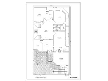37' x 69' Duplex House Design Ground Floor Plan .dwg_2