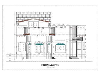 3BHK 3 Set House Design Elevations .dwg_4