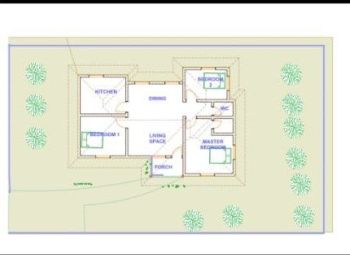 3 Bedroom House Plan DWG