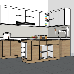 Дизайн кухни квартиры с деревянной барной стойкой скп
