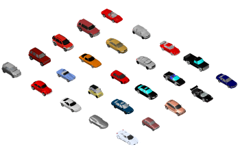Colección de coches en 3D 01 dwg