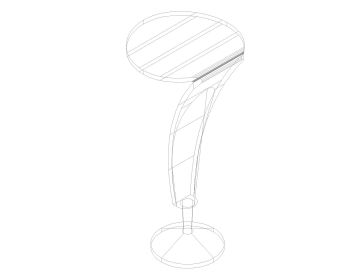 3D Moveable CAD Blocks of Pedestal Stool with Tables .dwg_12