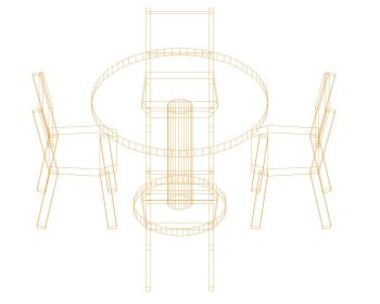 3D Moveable CAD Blocks of Pedestal Stool with Tables .dwg_6