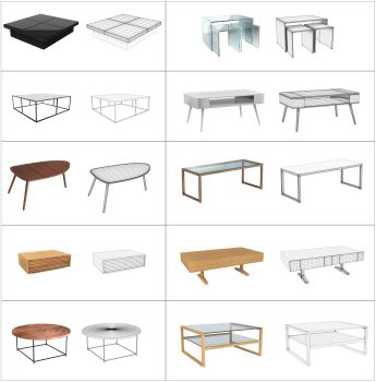 Coffee tables 3DS Max models collection 