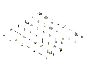 3D Ceiling lights collection DWG blocks