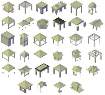 3D Gazebo CAD collection dwg