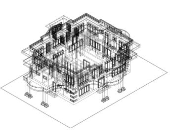 3 Dimensional Views of Multistoried Residence Building .dwg_1